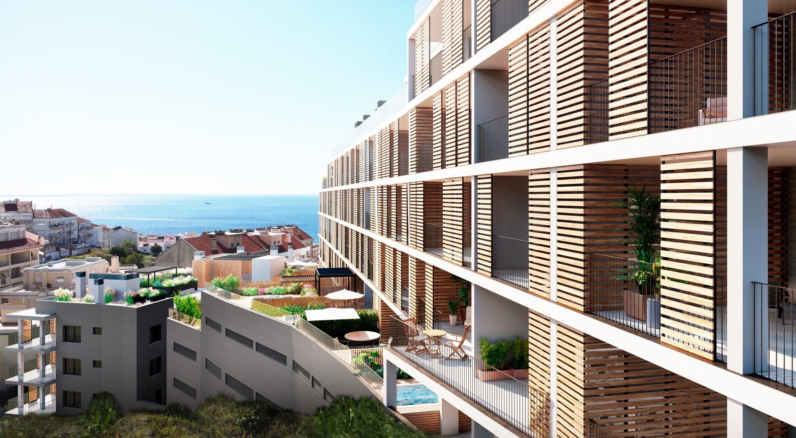 Vale das Amendoeiras — Fassade mit Meerblick